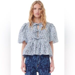 Ganni Floral Poplin Blouse